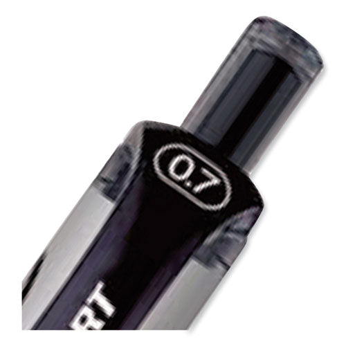 Signo Gel Pen, Retractable, Medium 0.7 Mm, Black Ink, Black/metallic Accents Barrel, Dozen