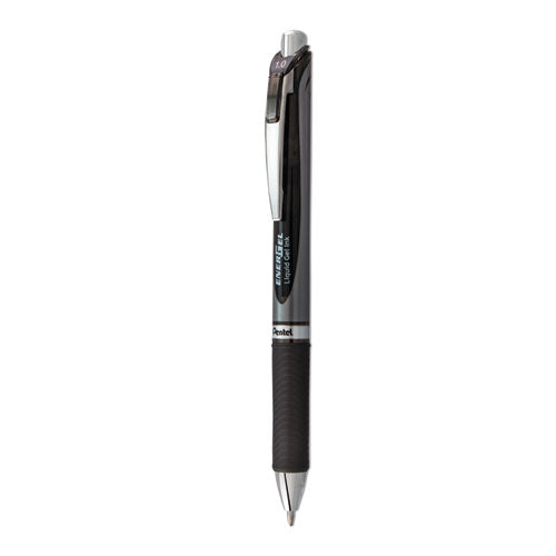 Energel Rtx Gel Pen, Retractable, Bold 1 Mm, Black Ink, Black/gray Barrel