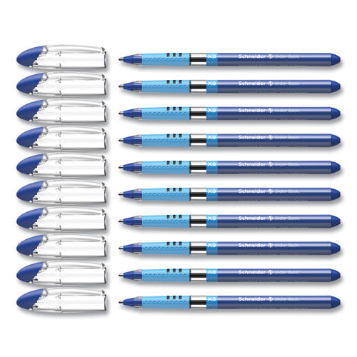 Slider Basic Ballpoint Pen, Stick, Extra-bold 1.4 Mm, Blue Ink, Blue Barrel, 10/box