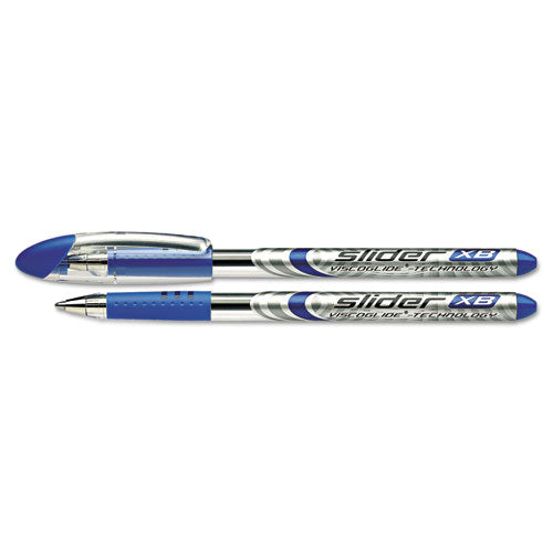 Slider Basic Ballpoint Pen, Stick, Extra-bold 1.4 Mm, Blue Ink, Blue Barrel, 10/box