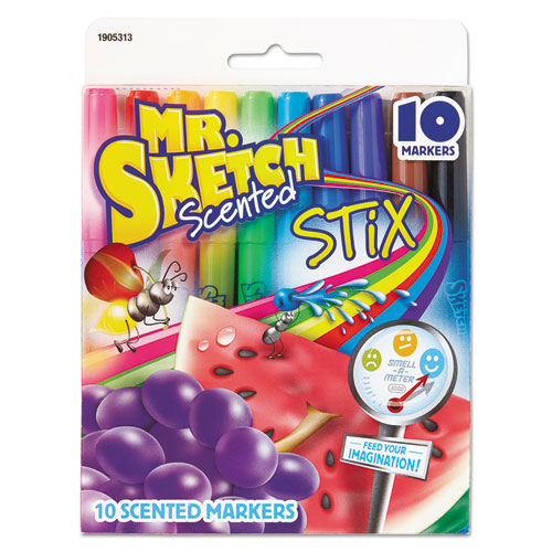 Scented Stix Watercolor Marker Set School Pack, Fine Bullet Tip, Assorted Colors, 216/set