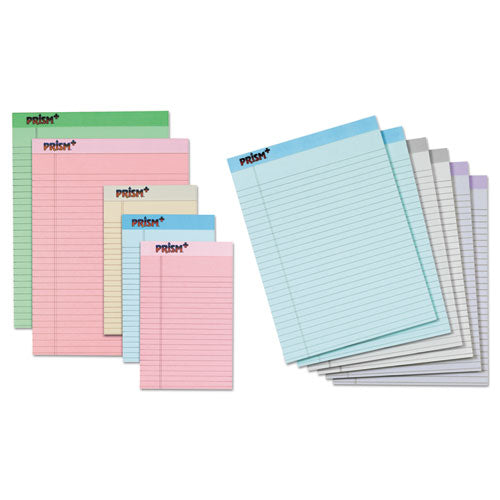 Prism + Colored Writing Pads, Wide/legal Rule, 50 Pastel Gray 8.5 X 11.75 Sheets, 12/pack