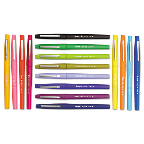 Point Guard Flair Felt Tip Porous Point Pen, Stick, Medium 0.7 Mm, Green Ink, Green Barrel, Dozen