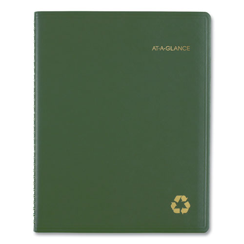 Recycled Weekly Vertical-column Format Appointment Book, 11 X 8.25, Green Cover, 12-month (jan To Dec): 2023