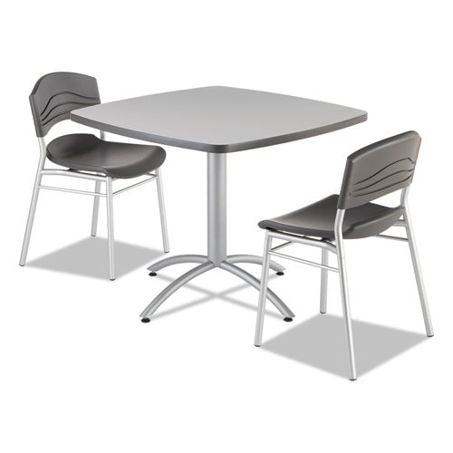 Cafeworks Table, Cafe-height, Square Top, 36w X 36d X 30h, Gray/silver