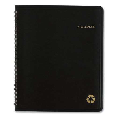 Recycled Monthly Planner With Perforated Memo Section, 8.75 X 7, Black Cover, 12-month (jan To Dec): 2023