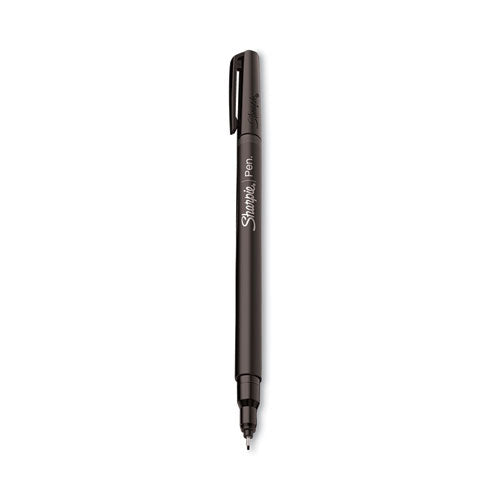 Water-resistant Ink Porous Point Pen Value Pack, Stick, Fine 0.4 Mm, Black Ink, Black Barrel, 36/pack