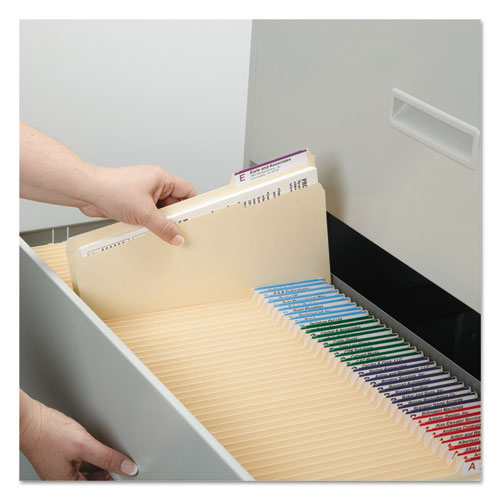 Top Tab Fastener Folders, 1/3-cut Tabs: Right, 0.75" Expansion, 2 Fasteners, Letter Size, Manila Exterior, 50/box