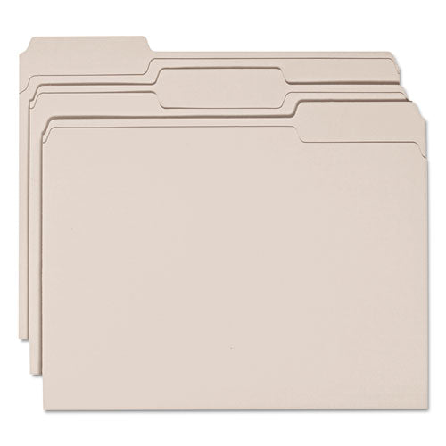 Colored File Folders, 1/3-cut Tabs: Assorted, Letter Size, 0.75" Expansion, Gray, 100/box