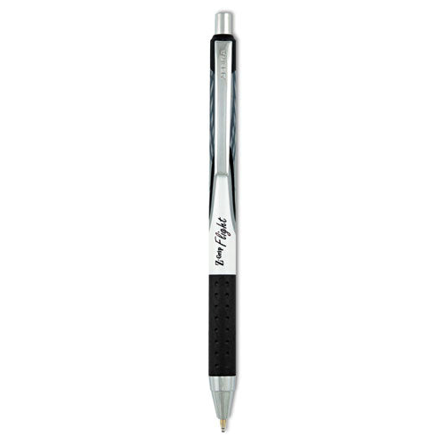 Z-grip Flight Ballpoint Pen, Retractable, Bold 1.2 Mm, Black Ink, White Barrel, 12/pack