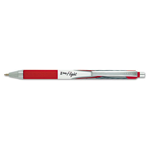 Z-grip Flight Ballpoint Pen, Retractable, Bold 1.2 Mm, Black Ink, White Barrel, 12/pack