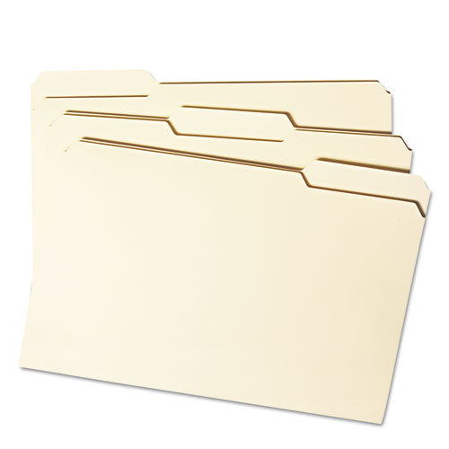 Reinforced Tab Manila File Folders, 1/3-cut Tabs: Assorted, Legal Size, 0.75" Expansion, 11-pt Manila, 100/box