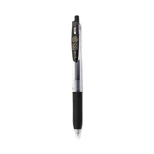 Sarasa Clip Gel Pen, Retractable, Medium 0.7 Mm, Black Ink, Clear Barrel, 12/pack