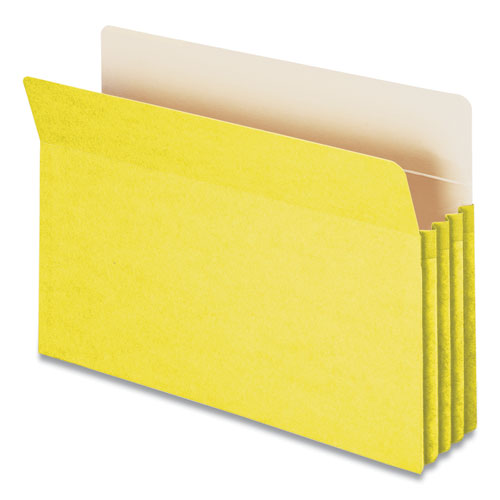 Colored File Pockets, 3.5" Expansion, Legal Size, Yellow