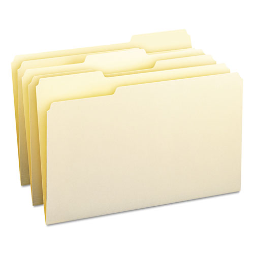 Manila File Folders, 1/3-cut Tabs: Assorted, Legal Size, 0.75" Expansion, Manila, 100/box