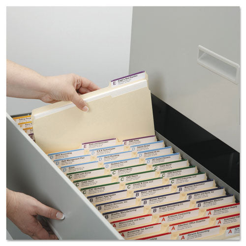 Manila File Folders, 1/3-cut Tabs: Assorted, Legal Size, 0.75" Expansion, Manila, 100/box