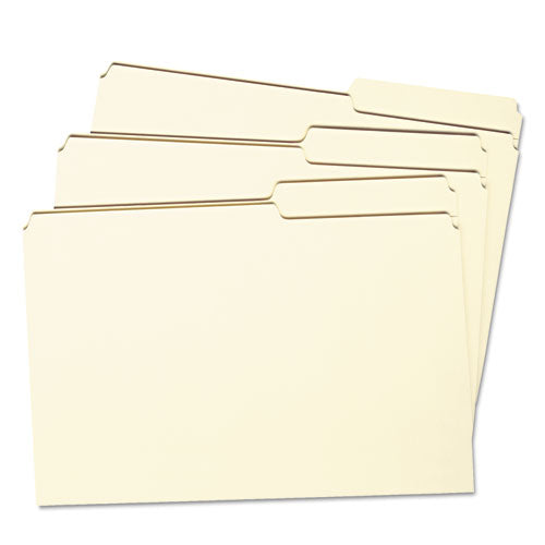 Reinforced Guide Height File Folders, 2/5-cut Tabs: Right Position, Legal Size, 0.75" Expansion, Manila, 100/box