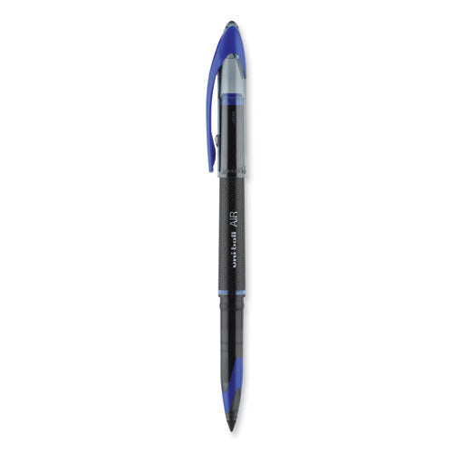 Air Porous Roller Ball Pen, Stick, Medium 0.7 Mm, Blue Ink, Black Barrel, Dozen