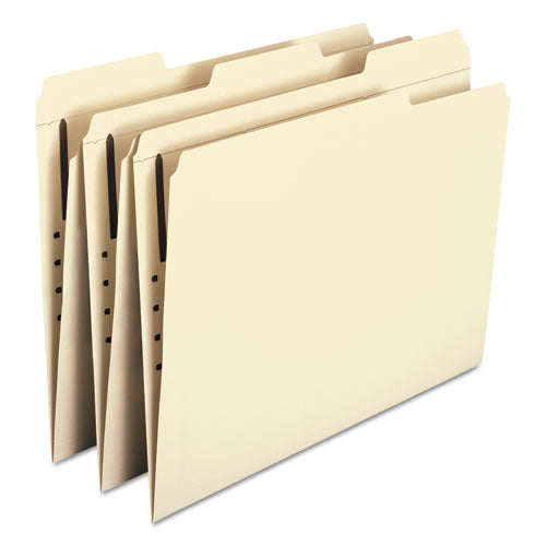 Top Tab Fastener Folders, 1/3-cut Tabs: Assorted, 0.75" Expansion, 1 Fastener, Letter Size, Manila Exterior, 50/box