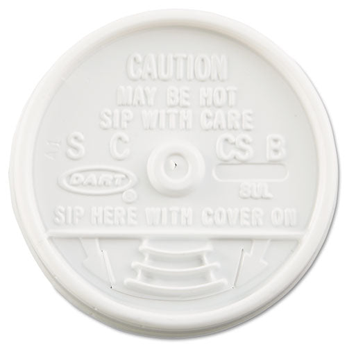 Sip Thru Lids, Fits 6 Oz To 10 Oz Cups, White, 100/pack, 10 Packs/carton