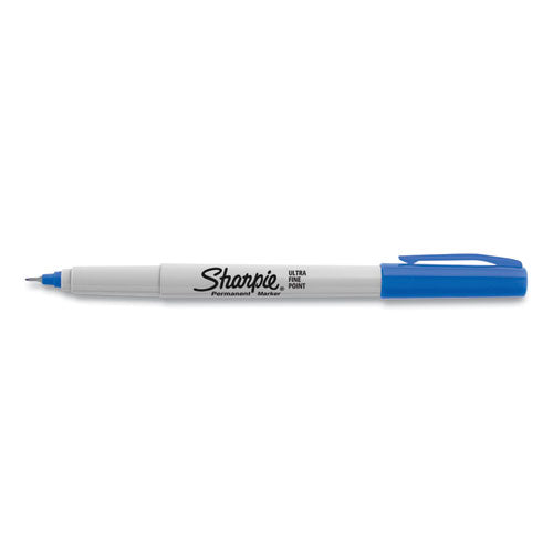 Ultra Fine Tip Permanent Marker, Extra-fine Needle Tip, Blue, Dozen