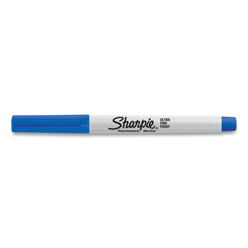 Ultra Fine Tip Permanent Marker, Extra-fine Needle Tip, Blue, Dozen