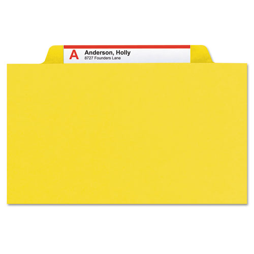 Expanding Recycled Heavy Pressboard Folders, 1/3-cut Tabs: Assorted, Letter Size, 1" Expansion, Yellow, 25/box