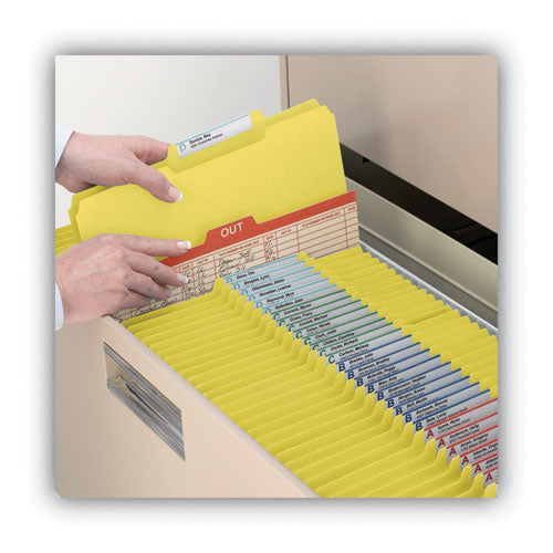 Expanding Recycled Heavy Pressboard Folders, 1/3-cut Tabs: Assorted, Letter Size, 1" Expansion, Yellow, 25/box