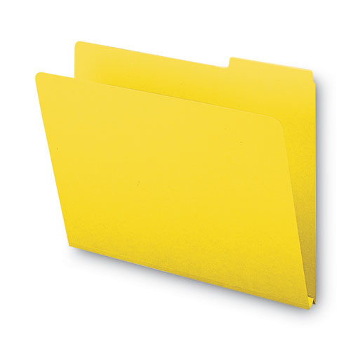 Expanding Recycled Heavy Pressboard Folders, 1/3-cut Tabs: Assorted, Letter Size, 1" Expansion, Yellow, 25/box