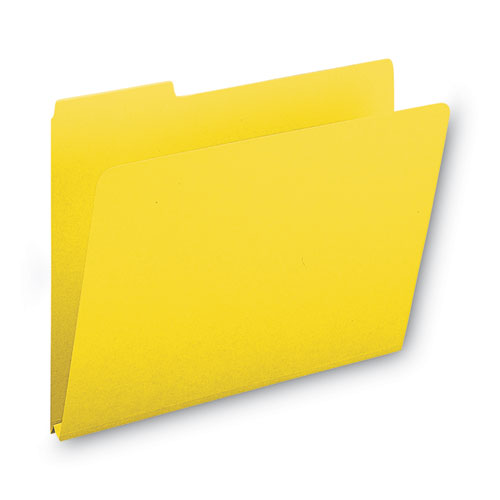 Expanding Recycled Heavy Pressboard Folders, 1/3-cut Tabs: Assorted, Letter Size, 1" Expansion, Yellow, 25/box