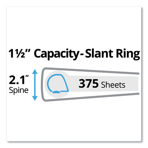Durable Non-view Binder With Durahinge And Slant Rings, 3 Rings, 1.5" Capacity, 11 X 8.5, Blue