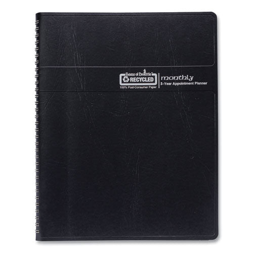 Recycled Monthly 5-year/62-month Planner, 11 X 8.5, Black Cover, 62-month (dec To Jan): 2022 To 2028