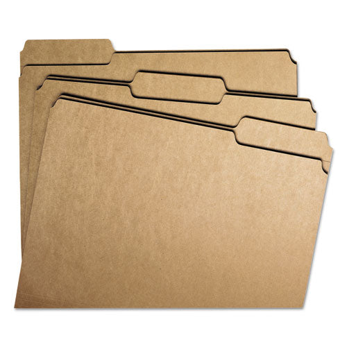 Heavyweight Kraft File Folder, 1/3-cut Tabs: Assorted, Letter Size, 0.75" Expansion, 11-pt Kraft, Brown, 100/box