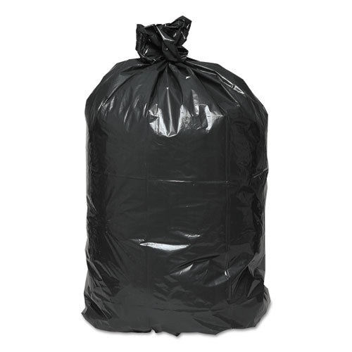 Linear Low Density Recycled Can Liners, 56 Gal, 1.25 Mil, 43" X 48", Black, 10 Bags/roll, 10 Rolls/carton