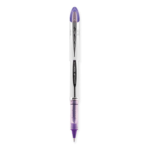 Vision Elite Roller Ball Pen, Stick, Bold 0.8 Mm, Purple Ink, White/purple Barrel