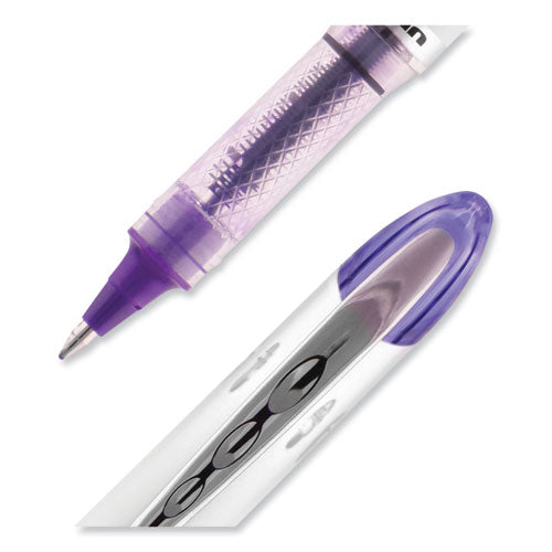 Vision Elite Roller Ball Pen, Stick, Bold 0.8 Mm, Purple Ink, White/purple Barrel