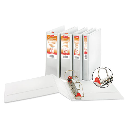 Treated Clearvue Locking Slant-d Ring Binder, 3 Rings, 3" Capacity, 11 X 8.5, White