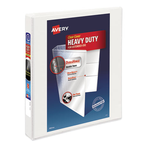 Heavy-duty View Binder With Durahinge And Locking One Touch Ezd Rings, 3 Rings, 4" Capacity, 11 X 8.5, White