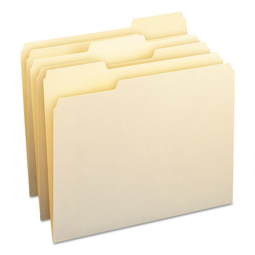 Manila File Folders, 1/3-cut Tabs: Assorted, Letter Size, 0.75" Expansion, Manila, 100/box