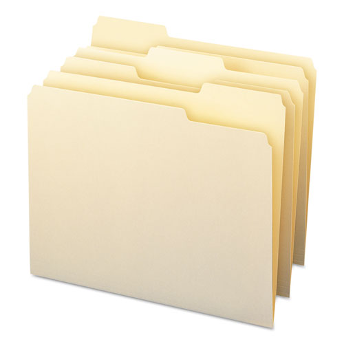 Manila File Folders, 1/3-cut Tabs: Assorted, Letter Size, 0.75" Expansion, Manila, 100/box