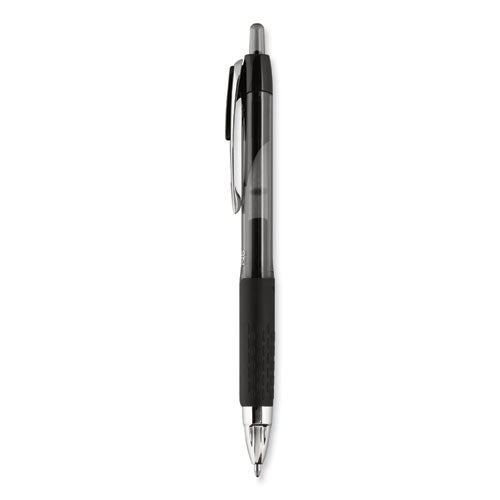 Signo 207 Gel Pen, Retractable, Bold 1 Mm, Black Ink, Translucent Black Barrel, Dozen