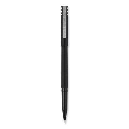 Roller Ball Pen, Stick, Micro 0.5 Mm, Black Ink, Black Matte Barrel, Dozen