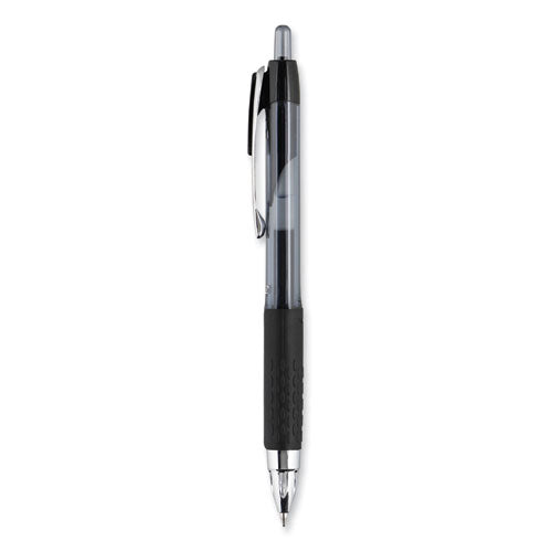 Signo 207 Gel Pen, Retractable, Medium 0.7 Mm, Black Ink, Smoke/black Barrel, Dozen