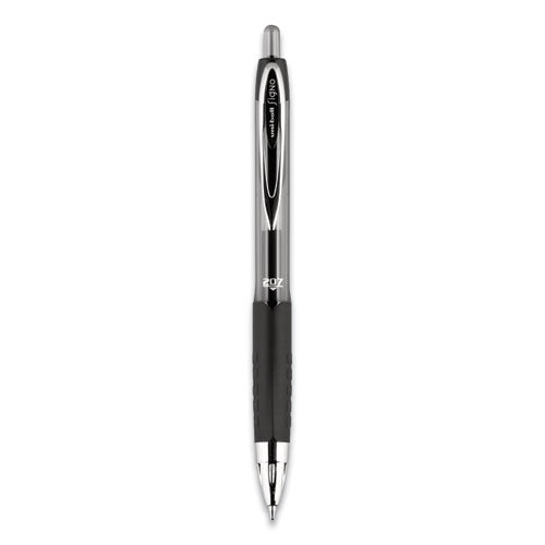 Signo 207 Gel Pen, Retractable, Micro 0.5 Mm, Black Ink, Smoke/black Barrel, Dozen