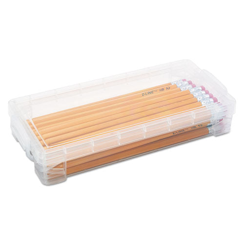 Super Stacker Pencil Box, Plastic, 8.25 X 3.75 X 1.5, Clear
