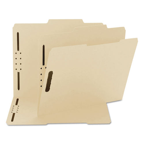 Top Tab Fastener Folders, Guide-height 2/5-cut Tabs, 0.75" Expansion, 2 Fasteners, Letter Size, 11-pt Manila, 50/box