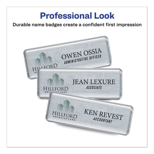 The Mighty Badge Name Badge Inserts, 1 X 3, Clear, Inkjet, 20/sheet, 5 Sheets/pack
