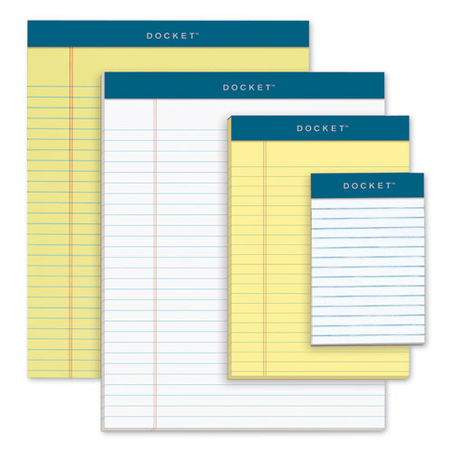 Docket Ruled Perforated Pads, Wide/legal Rule, 50 Canary-yellow 8.5 X 11.75 Sheets, 12/pack
