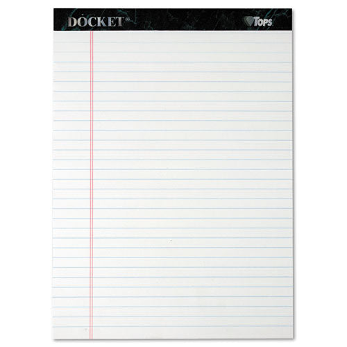 Docket Ruled Perforated Pads, Wide/legal Rule, 50 Canary-yellow 8.5 X 11.75 Sheets, 12/pack