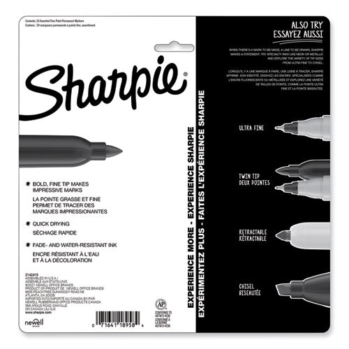 Sharpie Fine Tip Permanent Marker Value Pack with (1) Bonus S-Gel 0.7 mm  Black Ink Pen, Fine Bullet Tip Markers, Black Ink, 36/Pack